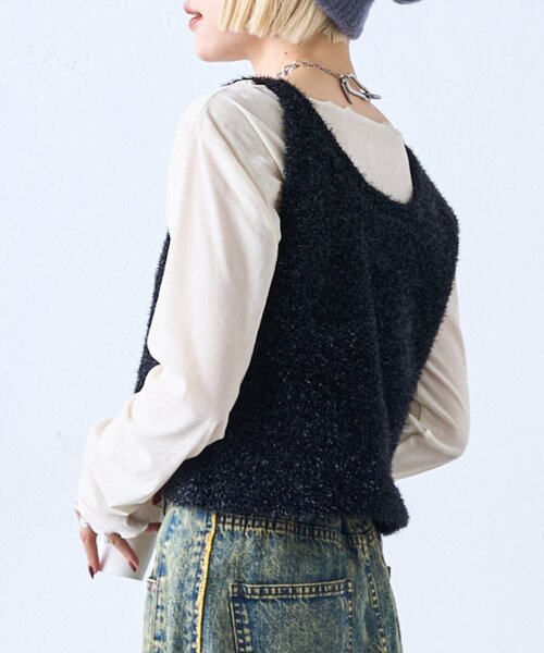 w closet（ダブルクローゼット）の「ベロアシアーカットソー（Tシャツ/カットソー・レディース・アイボリー/ブラック/ネイビー・FREE）」の10枚目の写真