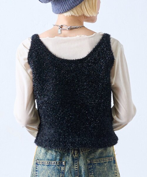 w closet（ダブルクローゼット）の「ベロアシアーカットソー（Tシャツ/カットソー・レディース・アイボリー/ブラック/ネイビー・FREE）」の9枚目の写真