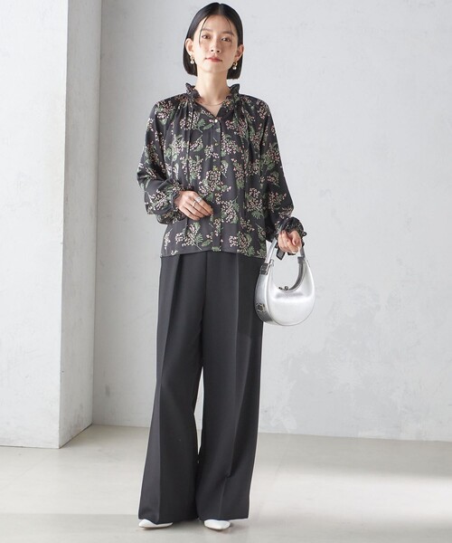 troisiemeCHACO(トロワズィエムチャコ)の「troisiemeCHACO:ワイド パンツ(セレモニー対応可)(スラックス・レディース・ブラック/ナチュラル・38/36)」の16枚目の写真