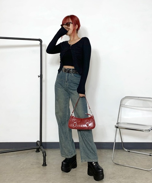 non-hedge(ノンヘッジ)の「合成皮革2WAYショルダーバッグ(ショルダーバッグ・レディース・ブラック/レッド/ブラウン/シルバー・FREE)」の5枚目の写真
