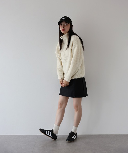 J by blue(ジェイバイブルー)の「ハーフジップブークレニット(ニット/セーター・レディース・ブラウン/アイボリー/ベージュ/ボルドー・MEDIUM)」の17枚目の写真