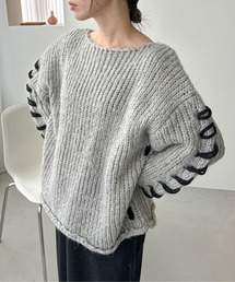 feepur | 【ハンドウォッシャブル】レースアップオーバーニット(ニット/セーター)