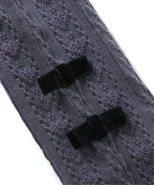 apres les cours（アプレレクール）の「ベロアリボン付きタイツ（タイツ/ストッキング・キッズ・チャコール/ピンク・90/100/110/120/140）」の12枚目の写真