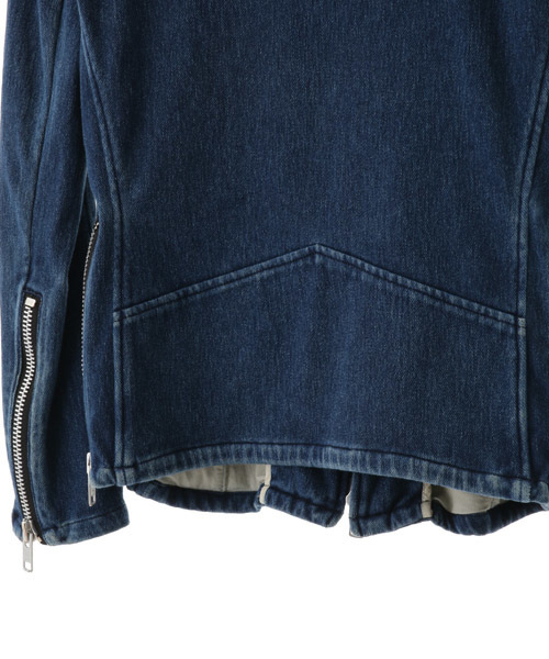 NO ID.(ノーアイディ)の「mj3272 - ニットデニムフーデッドライダースブルゾン(ライダースジャケット・メンズ・ブルー系その他/ブラック・1/3/2)」の5枚目の写真