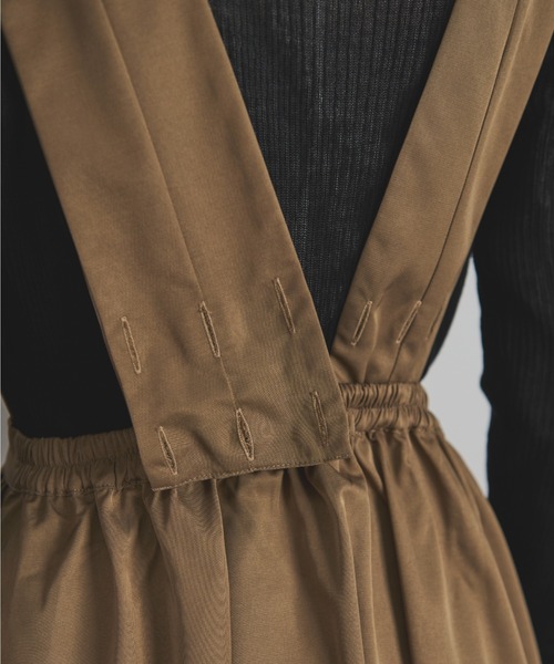 Libra Cue(リブラ キュー)の「2wayジャンパースカート(スカート・レディース・ブラック/モカ/アイボリー・FREE)」の5枚目の写真