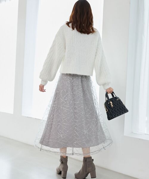 MAJESTIC LEGON（マジェスティックレゴン）の「ふわふわケーブルニット（ニット/セーター・レディース・ピンク/ボルドー/モカ/チャコールグレー/アイボリー・MEDIUM）」の11枚目の写真