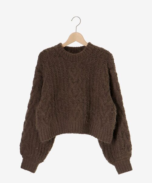 MAJESTIC LEGON（マジェスティックレゴン）の「ふわふわケーブルニット（ニット/セーター・レディース・ピンク/ボルドー/モカ/チャコールグレー/アイボリー・MEDIUM）」の22枚目の写真