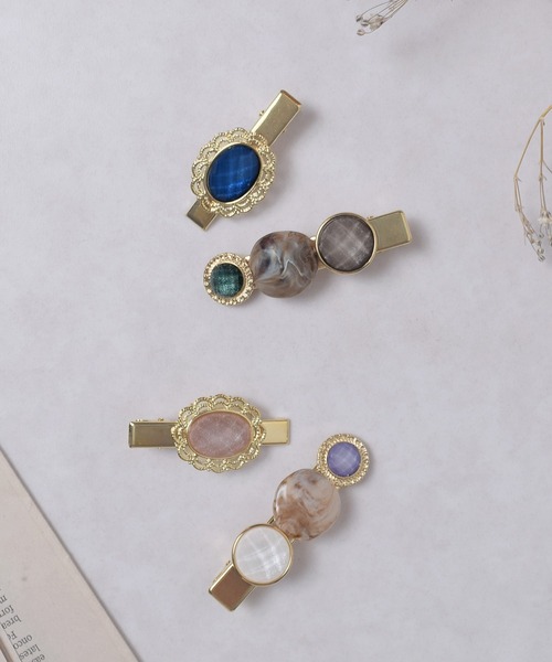 2個セット】ヴィンテージ風/クリップピン（ヘアピン）｜Flowering