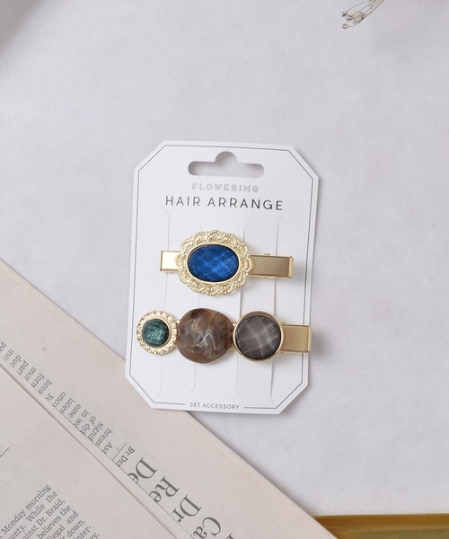 2個セット】ヴィンテージ風/クリップピン（ヘアピン）｜Flowering