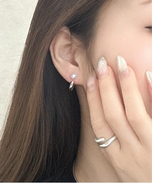 【OKUOKU　0909】パールモチーフ　フープピアス　両耳用　 oku-pierce-718572688896-8　Yy【RBTS】
