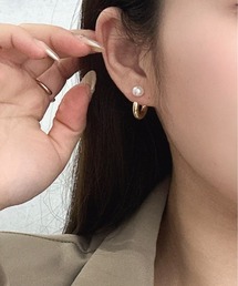 【OKUOKU 0909】パールモチーフ フープピアス 両耳用 oku-pierce-718572688896-8 Yy【RBTS】