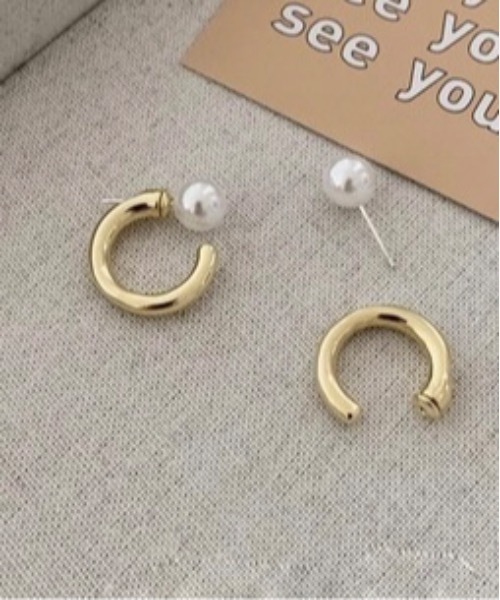 Burner(バーナー)の「【OKUOKU 0909】パールモチーフ フープピアス 両耳用 oku-pierce-718572688896-8 Yy【RBTS】(ピアス(両耳用)・レディース・シルバー/ゴールド・FREE)」の7枚目の写真