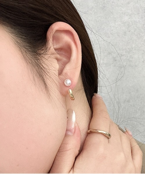 Burner(バーナー)の「【OKUOKU 0909】パールモチーフ フープピアス 両耳用 oku-pierce-718572688896-8 Yy【RBTS】(ピアス(両耳用)・レディース・シルバー/ゴールド・FREE)」の11枚目の写真