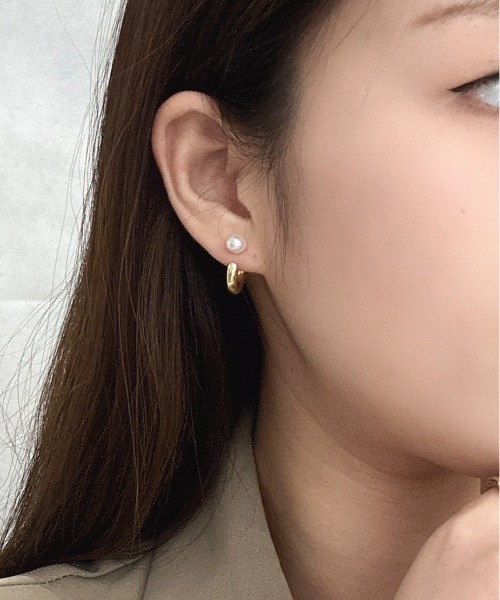 Burner(バーナー)の「【OKUOKU 0909】パールモチーフ フープピアス 両耳用 oku-pierce-718572688896-8 Yy【RBTS】(ピアス(両耳用)・レディース・シルバー/ゴールド・FREE)」の12枚目の写真