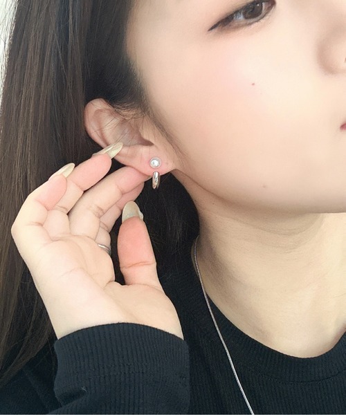Burner(バーナー)の「【OKUOKU 0909】パールモチーフ フープピアス 両耳用 oku-pierce-718572688896-8 Yy【RBTS】(ピアス(両耳用)・レディース・シルバー/ゴールド・FREE)」の8枚目の写真