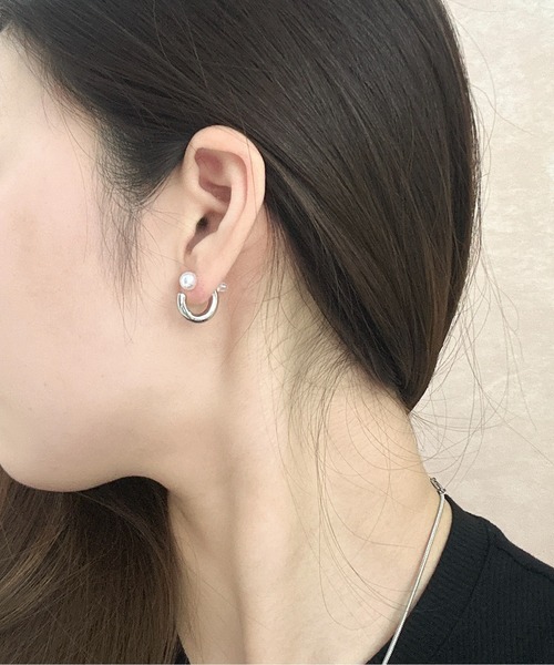 Burner(バーナー)の「【OKUOKU 0909】パールモチーフ フープピアス 両耳用 oku-pierce-718572688896-8 Yy【RBTS】(ピアス(両耳用)・レディース・シルバー/ゴールド・FREE)」の9枚目の写真