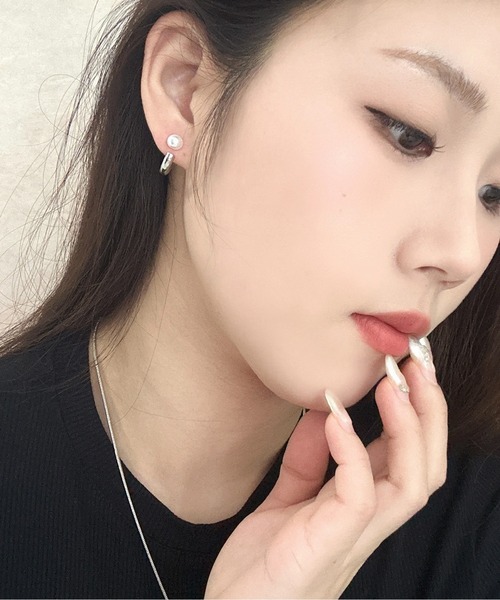 Burner(バーナー)の「【OKUOKU 0909】パールモチーフ フープピアス 両耳用 oku-pierce-718572688896-8 Yy【RBTS】(ピアス(両耳用)・レディース・シルバー/ゴールド・FREE)」の10枚目の写真