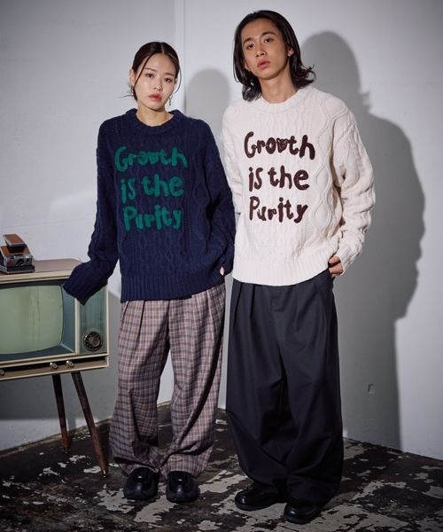 PBLIM(ページボーイリム)の「《UNISEX》ケーブルテガキロゴプルオーバー(ニット/セーター・レディース・ネイビー/レッド/アイボリー・FREE)」の10枚目の写真