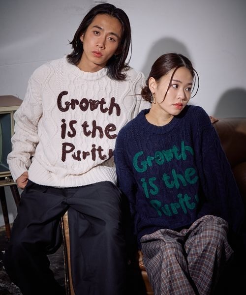 PBLIM(ページボーイリム)の「《UNISEX》ケーブルテガキロゴプルオーバー(ニット/セーター・レディース・ネイビー/レッド/アイボリー・FREE)」の9枚目の写真