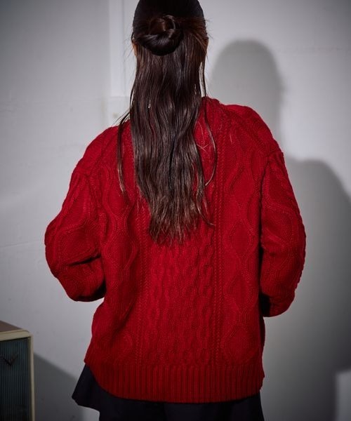 PBLIM(ページボーイリム)の「《UNISEX》ケーブルテガキロゴプルオーバー(ニット/セーター・レディース・ネイビー/レッド/アイボリー・FREE)」の22枚目の写真