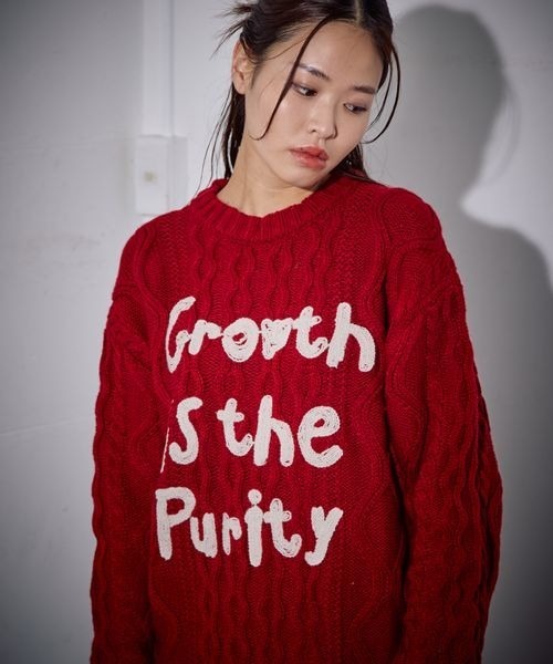 PBLIM(ページボーイリム)の「《UNISEX》ケーブルテガキロゴプルオーバー(ニット/セーター・レディース・ネイビー/レッド/アイボリー・FREE)」の21枚目の写真