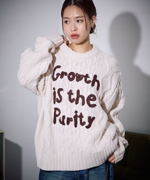 PBLIM(ページボーイリム)の「《UNISEX》ケーブルテガキロゴプルオーバー(ニット/セーター・レディース・ネイビー/レッド/アイボリー・FREE)」の19枚目の写真