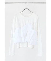 Mewl（ミュール）の「Mewl フリルビスチェドッキングトップス（Tシャツ/カットソー）」