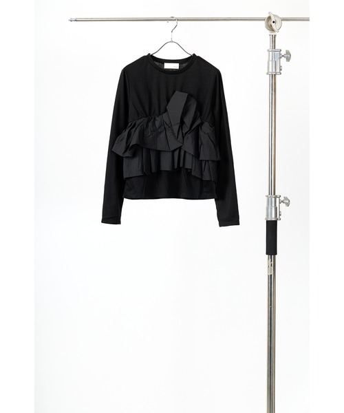 tシャツ Mewl フリルビスチェドッキングトップス レディース Mewl（ミュール）の「Mewl フリルビスチェドッキングトップス（T