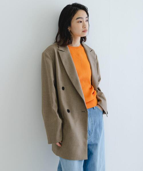 URBAN RESEARCH（アーバンリサーチ）の「『WEB限定』クルーネックコンパクトリブニット（ニット/セーター・レディース・グレー系その他/チャコールグレー/ミント/オレンジ/ピンク・FREE）」の10枚目の写真