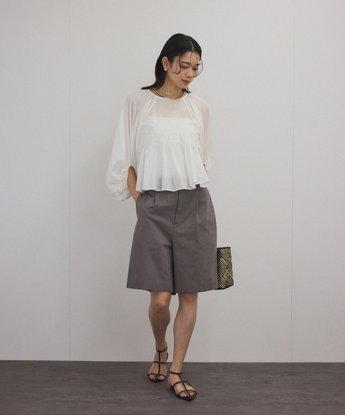 SALON adam et rope'（サロン アダム エ ロペ）の「シャンブレーツイルショートパンツ（その他パンツ・レディース・ベージュ/グレー・FREE）」の18枚目の写真