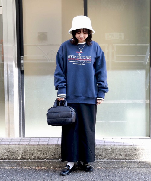 Right-on（ライトオン）の「【HONEYSUCKLE ROSE】デザインロゴスウェット（スウェット・レディース・ネイビー/キナリ/ダークグレー/ベージュ/グリーン/オフホワイト・M/L/XL）」の7枚目の写真