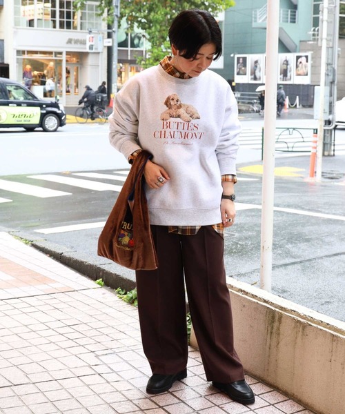 Right-on（ライトオン）の「【HONEYSUCKLE ROSE】デザインロゴスウェット（スウェット・レディース・ネイビー/キナリ/ダークグレー/ベージュ/グリーン/オフホワイト・M/L/XL）」の13枚目の写真