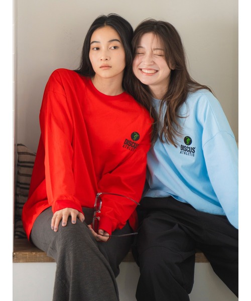 DISCUS(ディスカス)の「DISCUS別注 ロゴロングスリーブTee(Tシャツ/カットソー・レディース・レッド/ブルー/ライトグレー・SMALL/MEDIUM)」の12枚目の写真