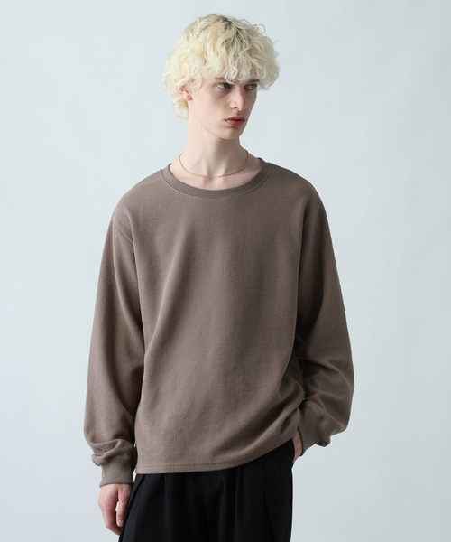 HARE（ハレ）の「ユルネックサーマルカットソー(HARE)（Tシャツ/カットソー・メンズ・グレー系その他/ホワイト/ブラック/ブラウン/レッド・FREE）」の4枚目の写真