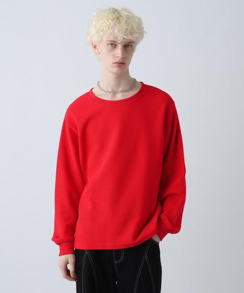 HARE（ハレ）の「ユルネックサーマルカットソー(HARE)（Tシャツ/カットソー・メンズ・グレー系その他/ホワイト/ブラック/ブラウン/レッド・FREE）」の5枚目の写真