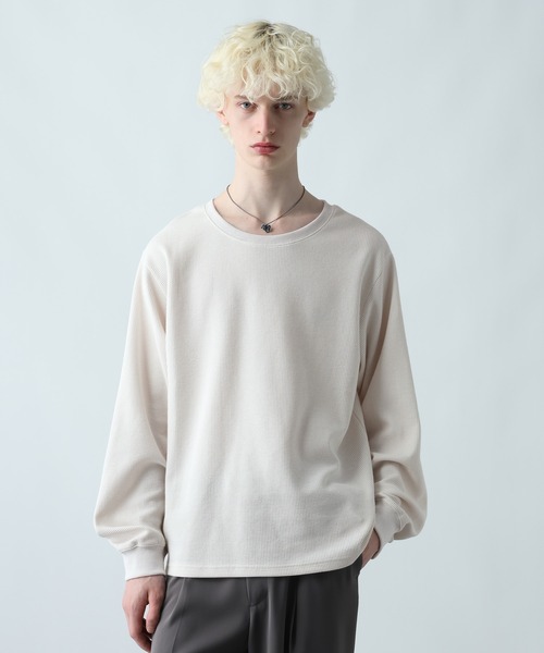 HARE（ハレ）の「ユルネックサーマルカットソー(HARE)（Tシャツ/カットソー・メンズ・グレー系その他/ホワイト/ブラック/ブラウン/レッド・FREE）」の14枚目の写真