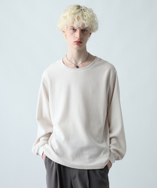 HARE（ハレ）の「ユルネックサーマルカットソー(HARE)（Tシャツ/カットソー・メンズ・グレー系その他/ホワイト/ブラック/ブラウン/レッド・FREE）」の15枚目の写真