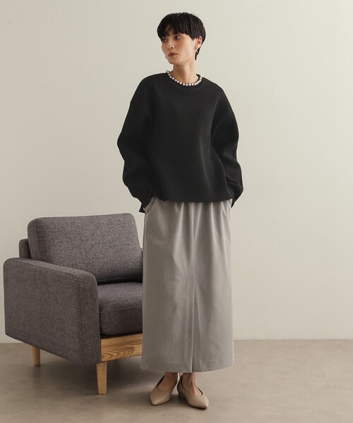 OPAQUE.CLIP(オペークドットクリップ)の「パール調ボタン付ニット【洗濯機洗い可/抗ピル】(ニット/セーター・レディース・ホワイト/ブラック/イエロー系その他/サックスブルー・38/40/42)」の10枚目の写真