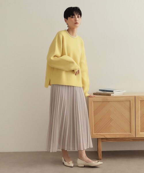 OPAQUE.CLIP(オペークドットクリップ)の「パール調ボタン付ニット【洗濯機洗い可/抗ピル】(ニット/セーター・レディース・ホワイト/ブラック/イエロー系その他/サックスブルー・38/40/42)」の19枚目の写真