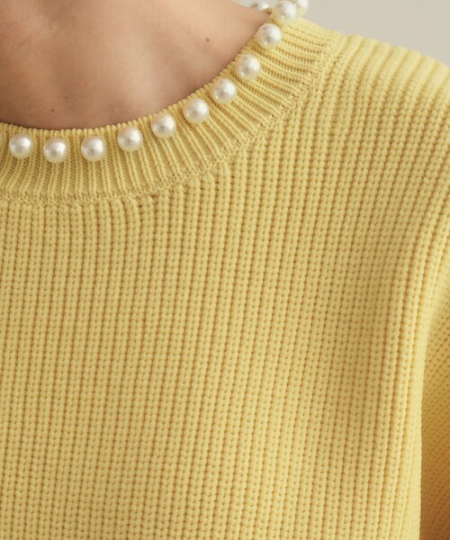 OPAQUE.CLIP(オペークドットクリップ)の「パール調ボタン付ニット【洗濯機洗い可/抗ピル】(ニット/セーター・レディース・ホワイト/ブラック/イエロー系その他/サックスブルー・38/40/42)」の20枚目の写真