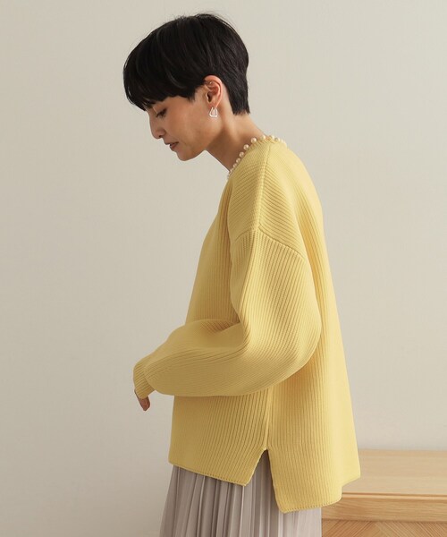 OPAQUE.CLIP(オペークドットクリップ)の「パール調ボタン付ニット【洗濯機洗い可/抗ピル】(ニット/セーター・レディース・ホワイト/ブラック/イエロー系その他/サックスブルー・38/40/42)」の22枚目の写真