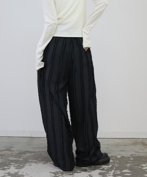 hellam（へラム）の「フリンジストライプタックパンツ（スラックス・レディース・ブラックミックス/アイボリー/ブラック・FREE）」の13枚目の写真