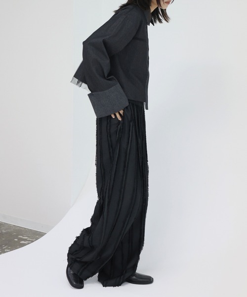 hellam（へラム）の「フリンジストライプタックパンツ（スラックス・レディース・ブラックミックス/アイボリー/ブラック・FREE）」の14枚目の写真