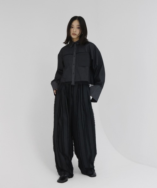 hellam（へラム）の「フリンジストライプタックパンツ（スラックス・レディース・ブラックミックス/アイボリー/ブラック・FREE）」の15枚目の写真