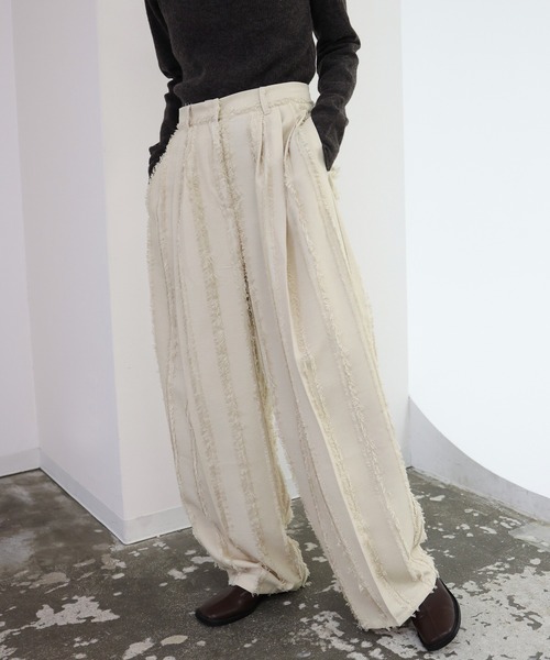 hellam（へラム）の「フリンジストライプタックパンツ（スラックス・レディース・ブラックミックス/アイボリー/ブラック・FREE）」の19枚目の写真