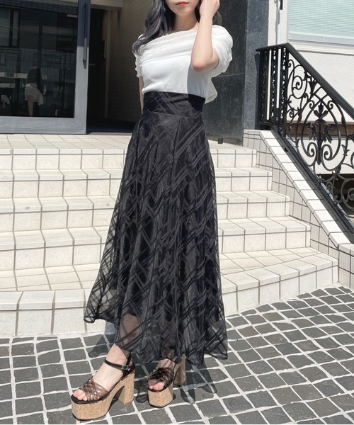 極美品✨FOXEY アルハンブラ スカート チュール レース 高級