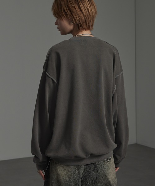 CIYOT（シヨウト）の「【CIYOT-シヨウト-】ヴィンテージメイクシームデザイン ケミカルウォッシュダメージパッチロゴスウェット（スウェット・メンズ・アッシュグレー/ブルー/ワイン/スミクロ・M/L）」の22枚目の写真