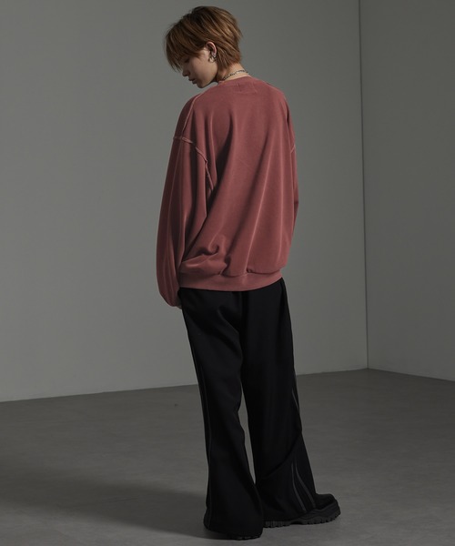 CIYOT（シヨウト）の「【CIYOT-シヨウト-】ヴィンテージメイクシームデザイン ケミカルウォッシュダメージパッチロゴスウェット（スウェット・メンズ・アッシュグレー/ブルー/ワイン/スミクロ・M/L）」の5枚目の写真