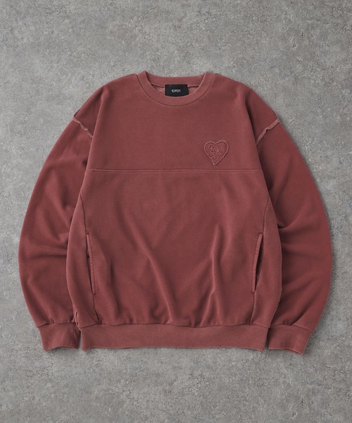 CIYOT（シヨウト）の「【CIYOT-シヨウト-】ヴィンテージメイクシームデザイン ケミカルウォッシュダメージパッチロゴスウェット（スウェット・メンズ・アッシュグレー/ブルー/ワイン/スミクロ・M/L）」の9枚目の写真