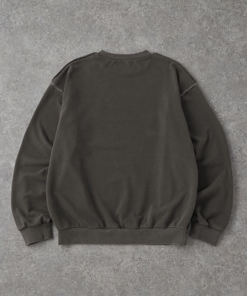 CIYOT（シヨウト）の「【CIYOT-シヨウト-】ヴィンテージメイクシームデザイン ケミカルウォッシュダメージパッチロゴスウェット（スウェット・メンズ・アッシュグレー/ブルー/ワイン/スミクロ・M/L）」の10枚目の写真